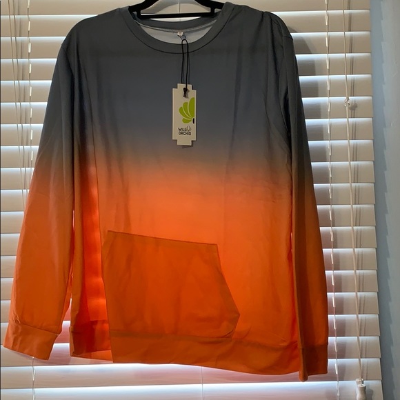 Wild Orchid Sweaters - Orange Ombré kangaroo – pocket sweater